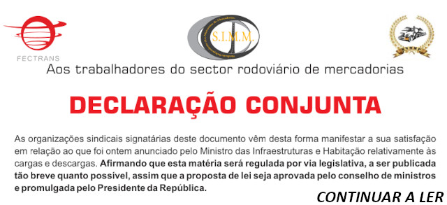 Posição sindical comum sobre o sector das mercadorias